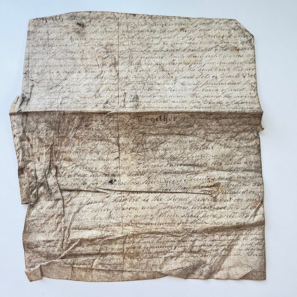 Land Deed Thomas & Sarah Schlichter c1740 Vintage Handwritten Letter SAK7-3